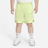 Nike Dri-fit Elite Big Kids' Basketball Shorts (extended Size) In Lime Ice,chlorine Blue