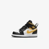 Jordan Babies' 1 Mid Infant/toddler Shoes In White,black,pollen