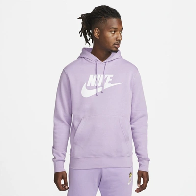 Nike Sportswear Club Fleece Men's Graphic Pullover Hoodie In Violet Star,violet Star