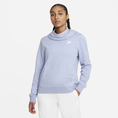 Nike Sportswear Women's Funnel-neck Hoodie In Ashen Slate,heather,white