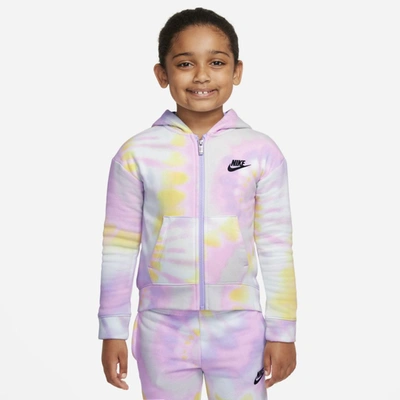 Nike Sportswear Club Fleece Little Kids' Full-zip Hoodie In Purple Chalk