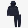 Nike Sportswear Tech Fleece Baby Zip Hoodie And Pants Set In Midnight Navy