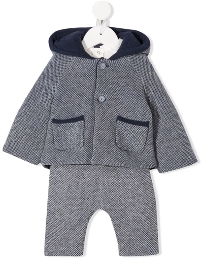 Paz Rodriguez Babies' Contrast-trimmed Three-piece Set In Blue