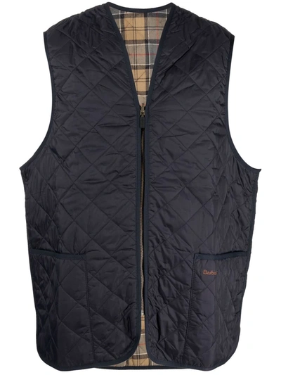 Barbour Quilted Nylon Zip-in Liner In Navy/dress