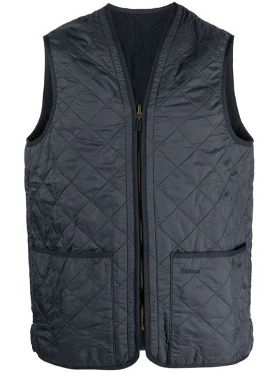 Barbour Quilted Pouch-pocket Gilet In Black