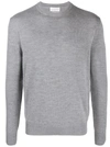 Ballantyne Ribbed-knit Wool Jumper In Grey