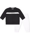 Moncler Two-tone Logo-print Tracksuit Set In Black