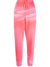 Alexander Wang Garment-dyed Lounge Track Trousers In Pink