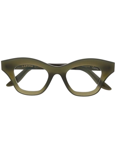 Lapima Tessa Petit Square-frame Glasses In Green