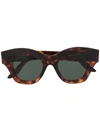 Lapima Tessa Squared-concave Frame Sunglasses In Brown