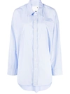R13 Oversized Striped Cotton Oxford Shirt In Blue