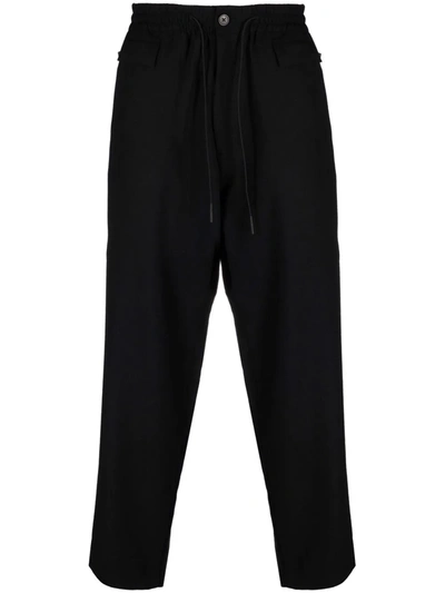 Y-3 Straight-leg Wool-blend Trousers In Black