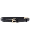 Totême Double Clasp Leather Belt In Black