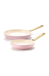 Greenpan Padova Reserve Set Of 2 Ceramic Nonstick Frying Pans In Blush