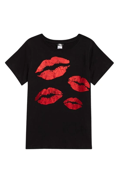 Truce Kids' C R A Y Lips Graphic Tee In Black
