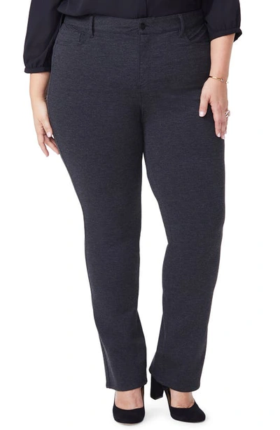 Nydj Marilyn Straight Ponte Knit Pants In Grey