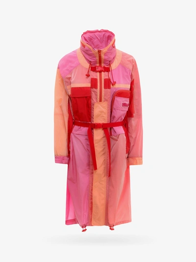 Stella Mccartney Multicolor Nylon Long Jacket In Pink