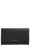 Rebecca Minkoff Leather Wallet Clutch In Black/ Gold