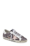 Golden Goose Super-star Glitter Sneaker In Grey Pink/ White Pink