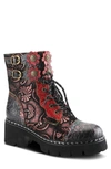 L'artiste Limitless Cap Toe Bootie In Red Multi