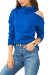 1.state Cutout Shoulder Turtleneck Sweater In Sea Blue