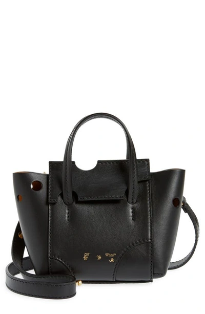 Off-white Burrow 16 Leather Tote In Black