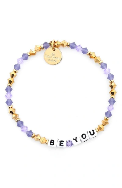 Little Words Project Be Yourself Beaded Stretch Bracelet In Multi