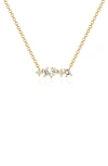 EF COLLECTION MULTIFACETED DIAMOND BAR PENDANT NECKLACE,EF-61114-YG