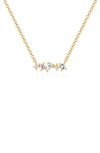 Ef Collection Multifaceted Diamond Bar Pendant Necklace In Yellow Gold