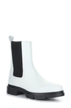 Bos. & Co. Lock Waterproof Chelsea Boot In White/ Black Leather