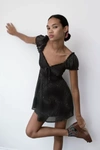 Urban Outfitters Uo Audrey Mesh Mini Dress In Black Multi | ModeSens