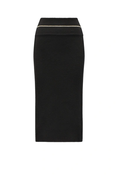 Moncler Genius Black Knitted Midi Skirt By 1952