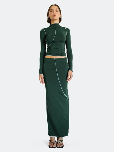 The Line By K The Vana Skirt In Hunter Green