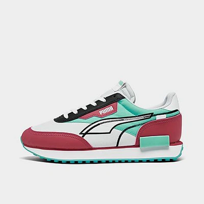 Puma Big Kids' Future Rider Twofold Sneakers In  White/bright Rose