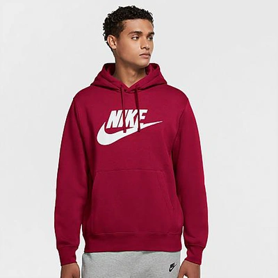Nike Men's Sportswear Club Fleece Hoodie In Pomegranate/pomegranate
