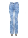 Etro Floral Print Jeans In Denim
