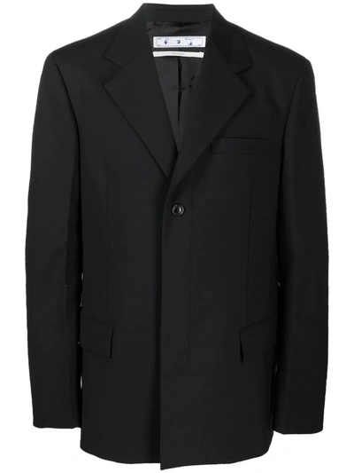 Off-white Industrial-belt Single-breasted Blazer In Schwarz