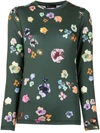 Stine Goya Juno Floral-print Long-sleeve Top In Grün