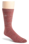 Ugg Trey Rib Crew Socks In Burnt Henna / Dune