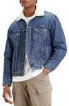 Levi's (r) Premium Fleece Denim Vintage Fit Trucker Jacket In V Dark Sherpa Truc