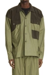 NICHOLAS DALEY MIXED MEDIA OVERSIZE WORK SHIRT,ND-AW21-OWS2-C-KH
