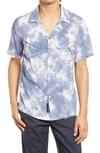 NATIVE YOUTH TIE DYE SHORT SLEEVE BUTTON-UP SHIRT,NMSH21C