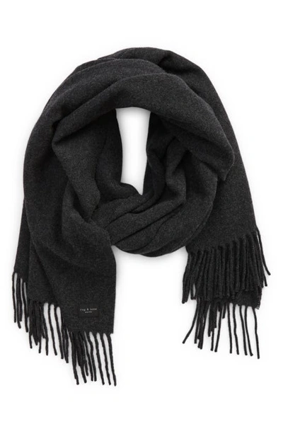 Rag & Bone Addison Recycled Wool Scarf In Charcoal