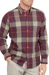 Barbour Farley Plaid Stretch Button-down Shirt In Ruby