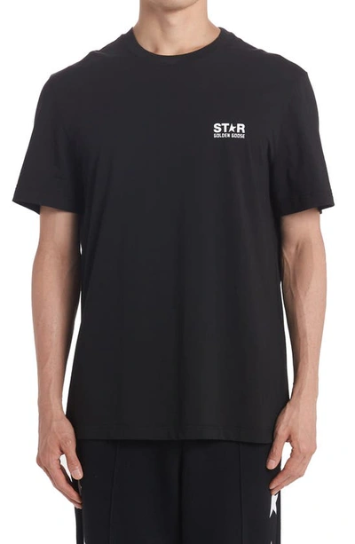 Golden Goose Star Logo Graphic Cotton Tee In Black/ White