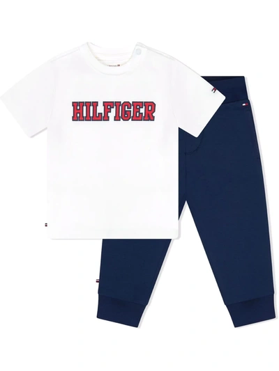 Tommy Hilfiger Junior Babies' Logo-print Tracksuit Set In 蓝色