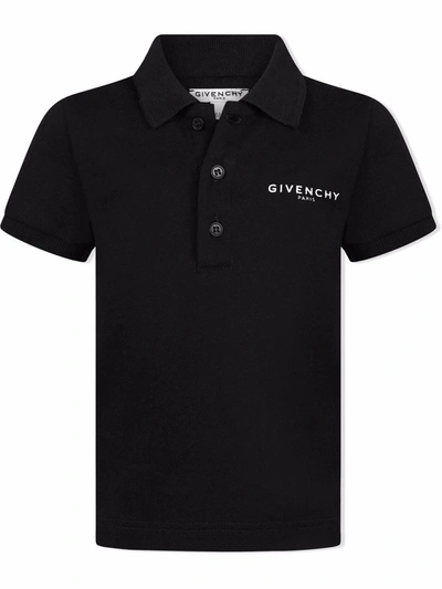 Givenchy Babies' Logo印花polo衫 In Black