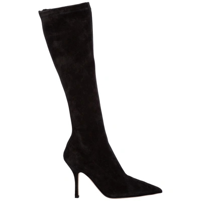 Paris Texas Women's Suede Heel Boots Mama Boot In Nero