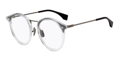Fendi Clear Demo Lens Round Eyeglasses Ff M0050 0v81 48 In Grey