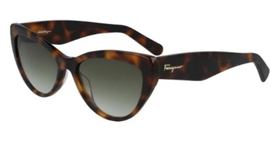 Ferragamo Green Gradient Cat Eye Sunglasses Sf930s 238 56 In Green / Tortoise